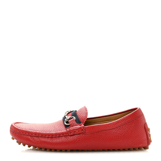 Road Calfskin Web Horsebit Driver Loafers 6.5 Rosso