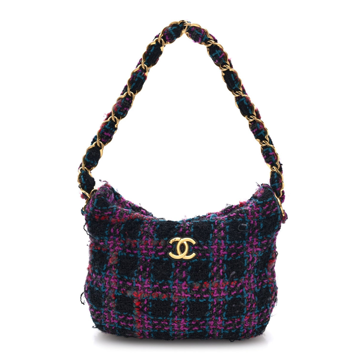 Quilted Hobo Bag - Purple