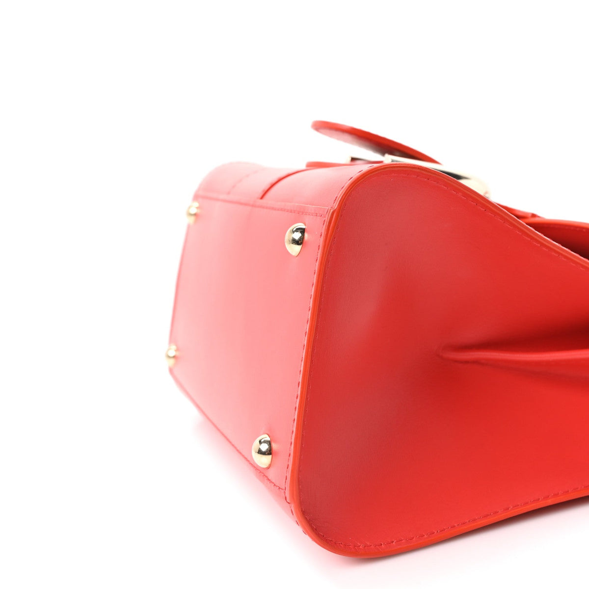 Mini Calfskin Satchel Bag - Red