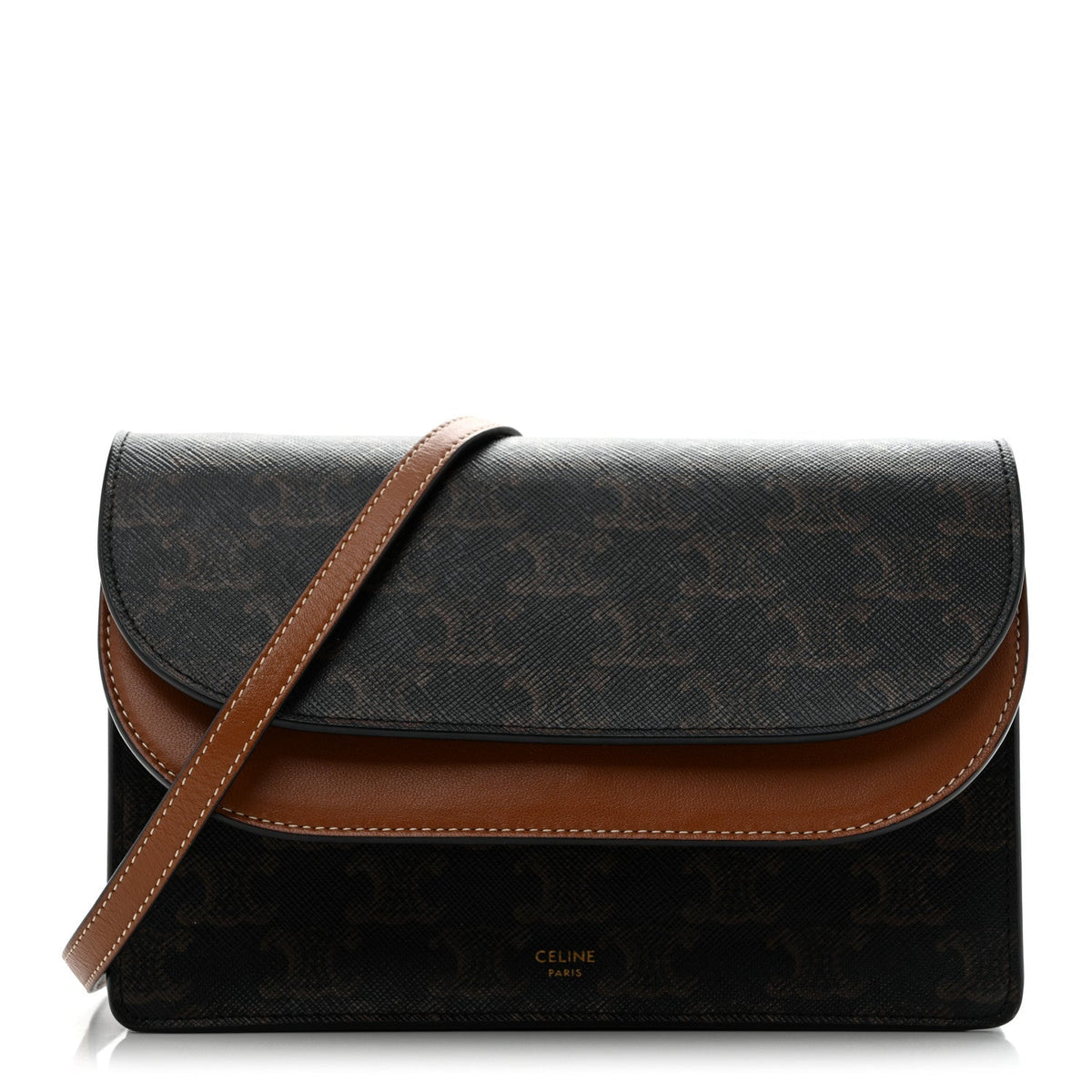 Lambskin Canvas Wallet Bag - Tan