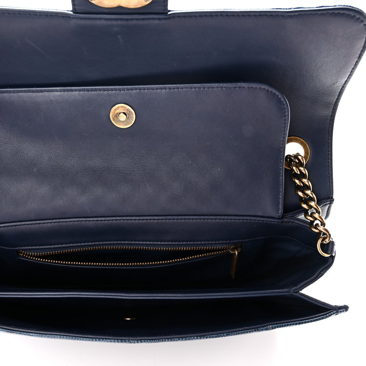 Large Quilted Lambskin Flap Shoulder Bag - Blue