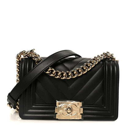 Small Quilted Lambskin Flap Shoulder Bag - Black