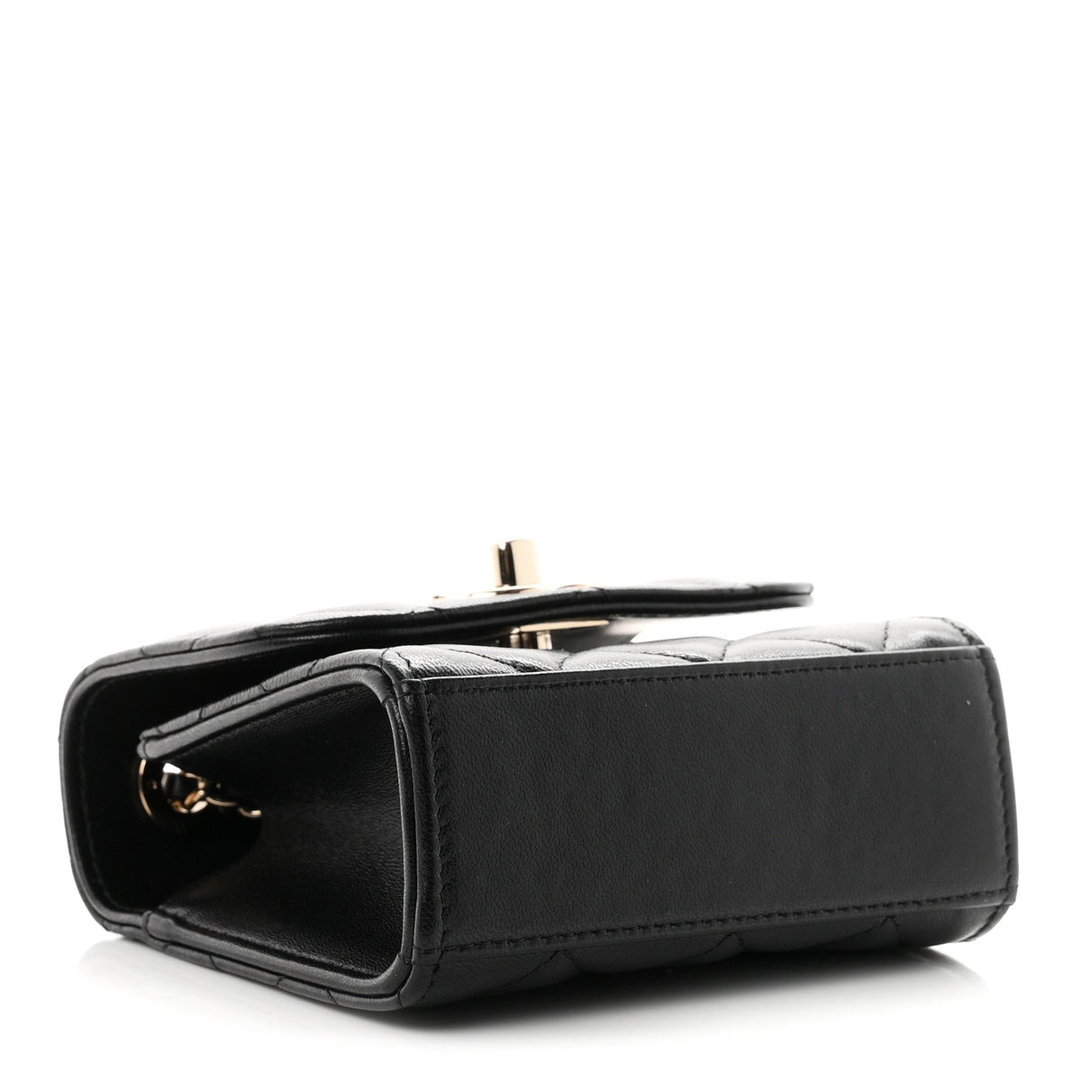 Mini Quilted Lambskin Wallet Bag - Black