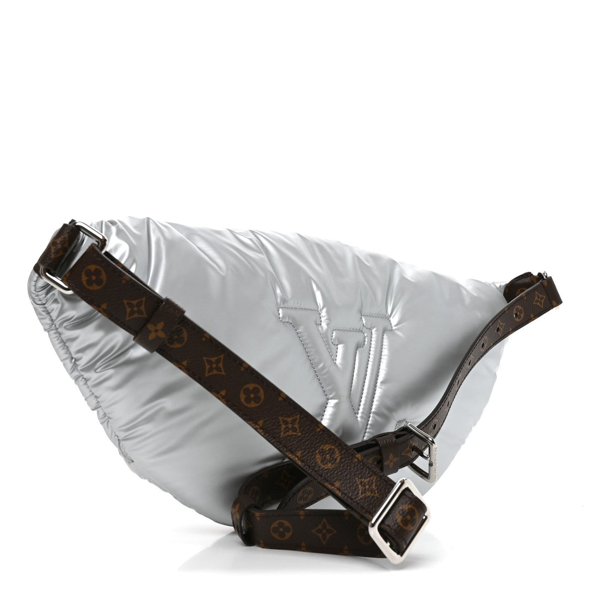 Econyl Monogram Pillow Bumbag Silver Handbag