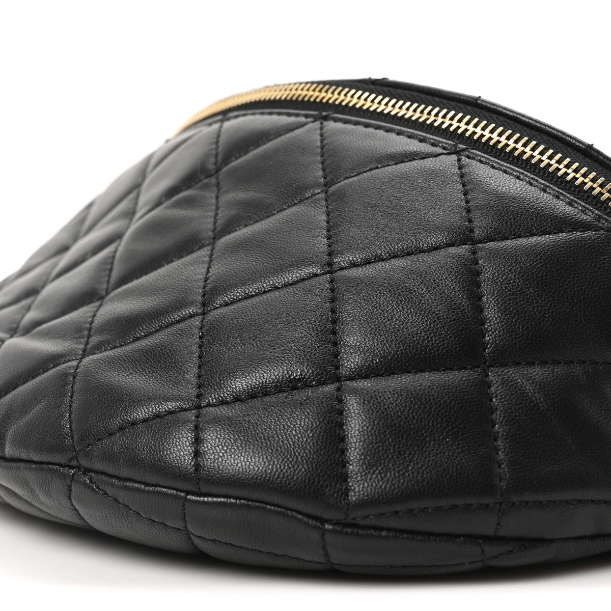Quilted Lambskin Belt Bag - Black