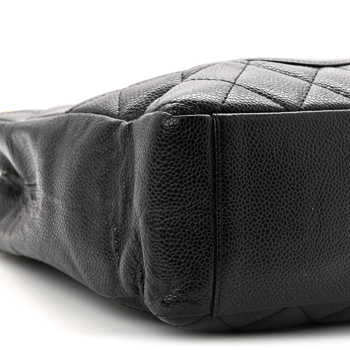 Quilted Caviar Tote Bag - Black