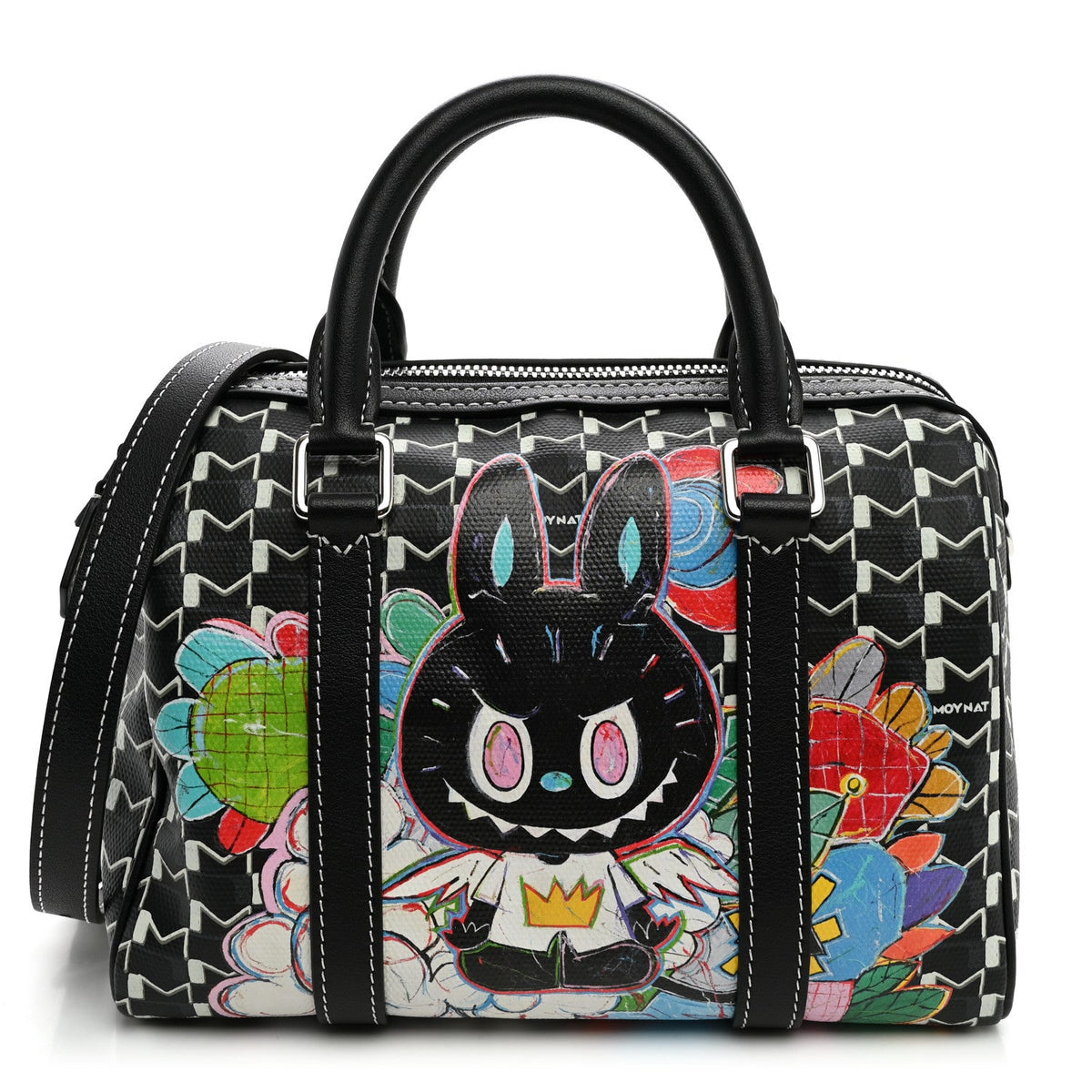 Calfskin Canvas Handbag - Black