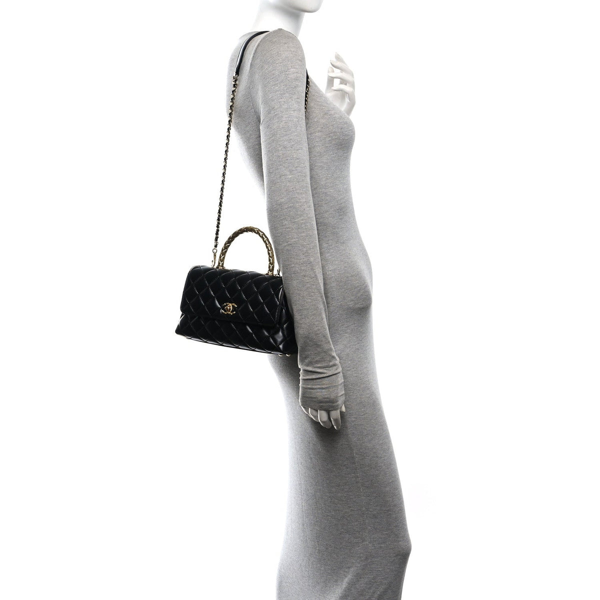 Mini Quilted Calfskin Flap Shoulder Bag - Gold