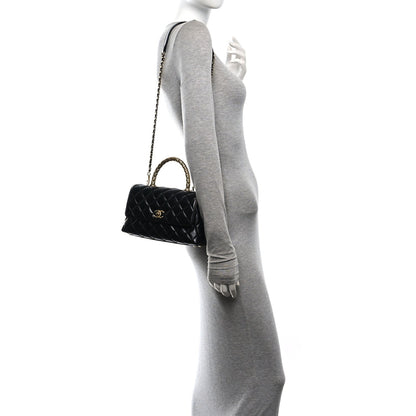 Mini Quilted Calfskin Flap Shoulder Bag - Gold