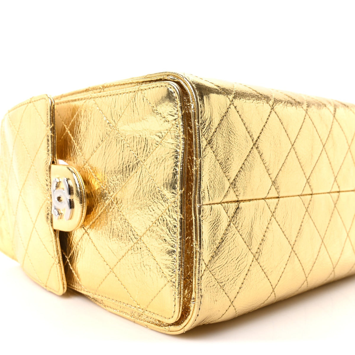 Small Quilted Calfskin Handbag - Gold
