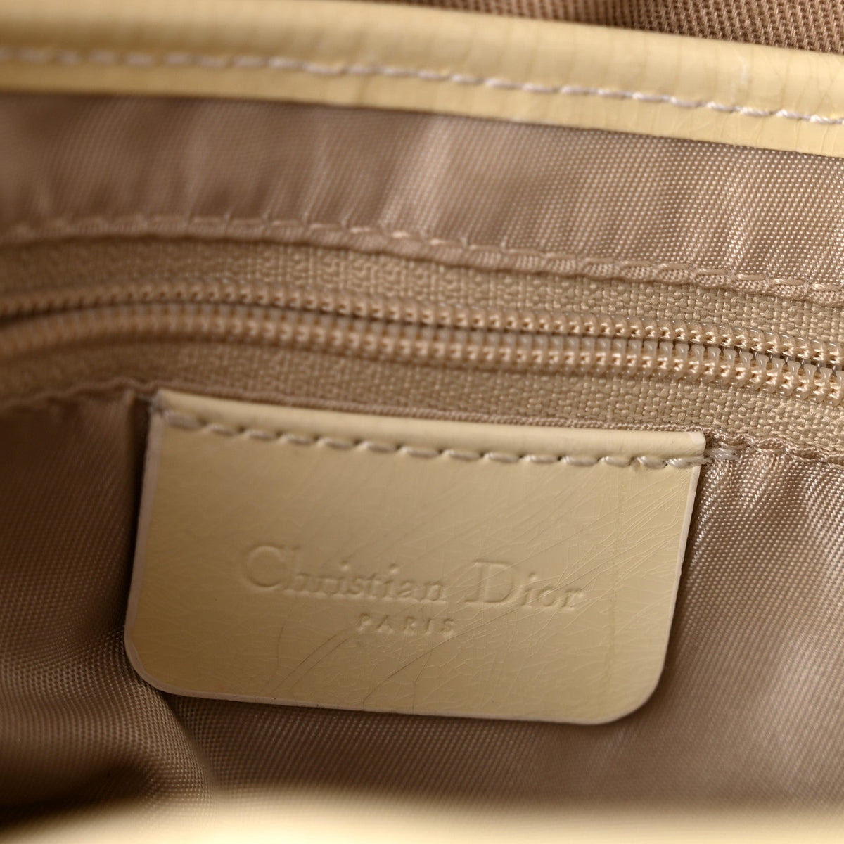 Calfskin Canvas Handbag - Beige