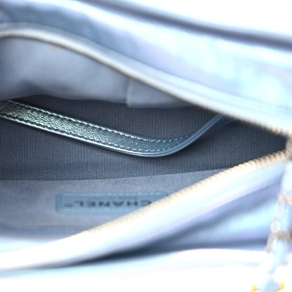 Small Quilted Calfskin Hobo Bag - Blue