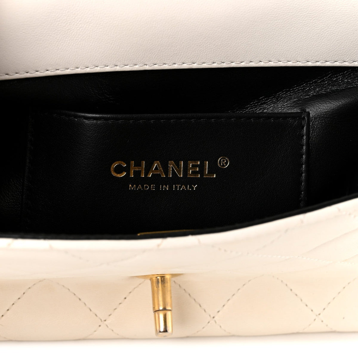 Mini Quilted Lambskin Flap Shoulder Bag - White
