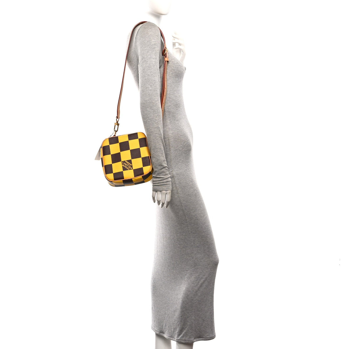Damier Pop Chess Messenger Jaune Mat Handbag