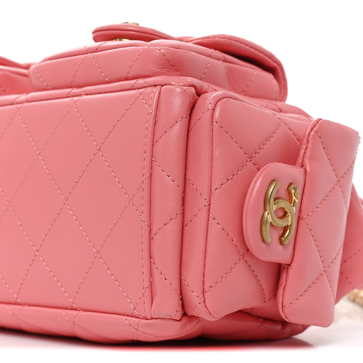 Quilted Lambskin Hobo Bag - Pink