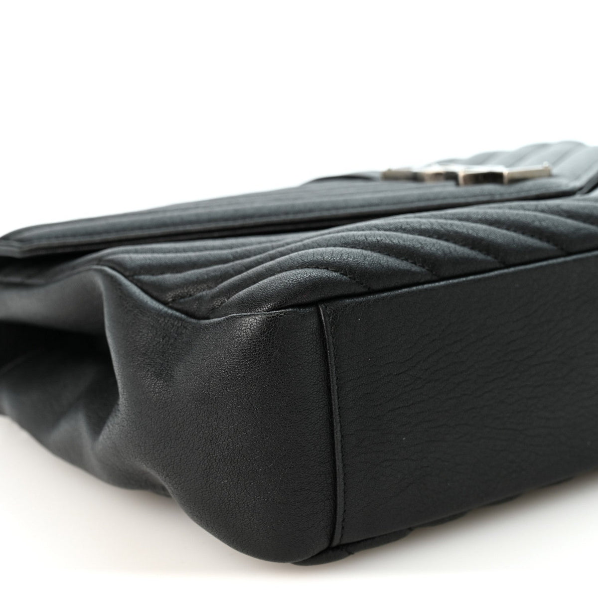 Large Sheepskin Satchel Bag - Black