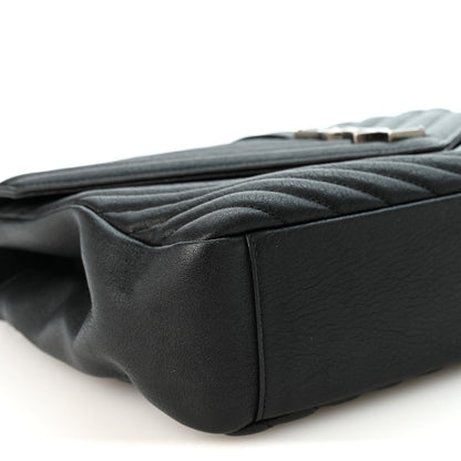 Large Sheepskin Satchel Bag - Black