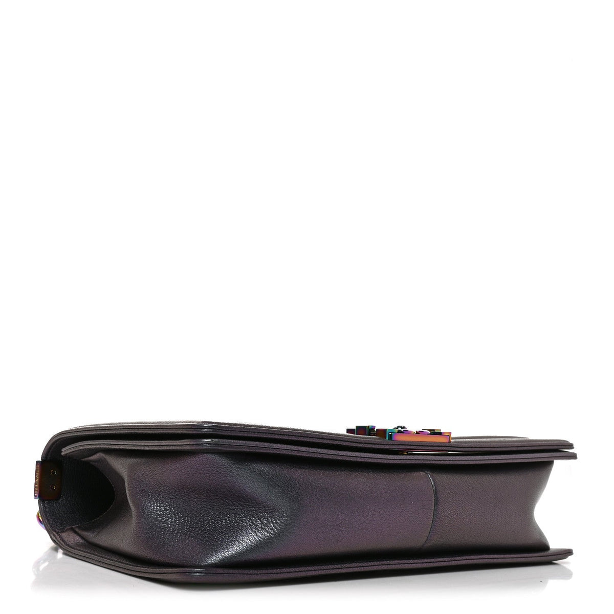 Medium Quilted Goatskin Flap Shoulder Bag - Purple