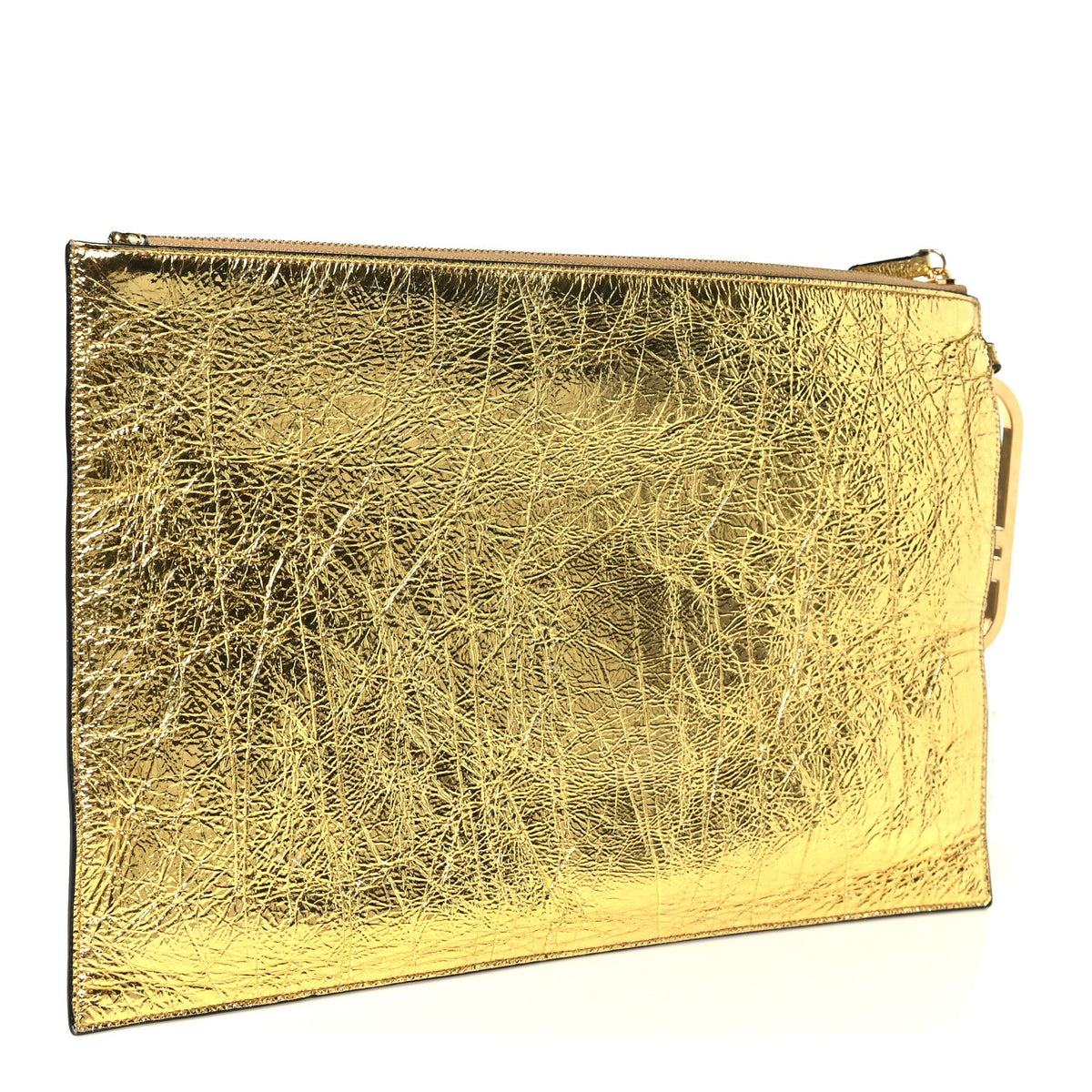 Large Lambskin Pouch - Gold