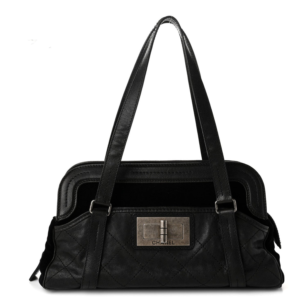 Large Quilted Calfskin Tote Bag - Black