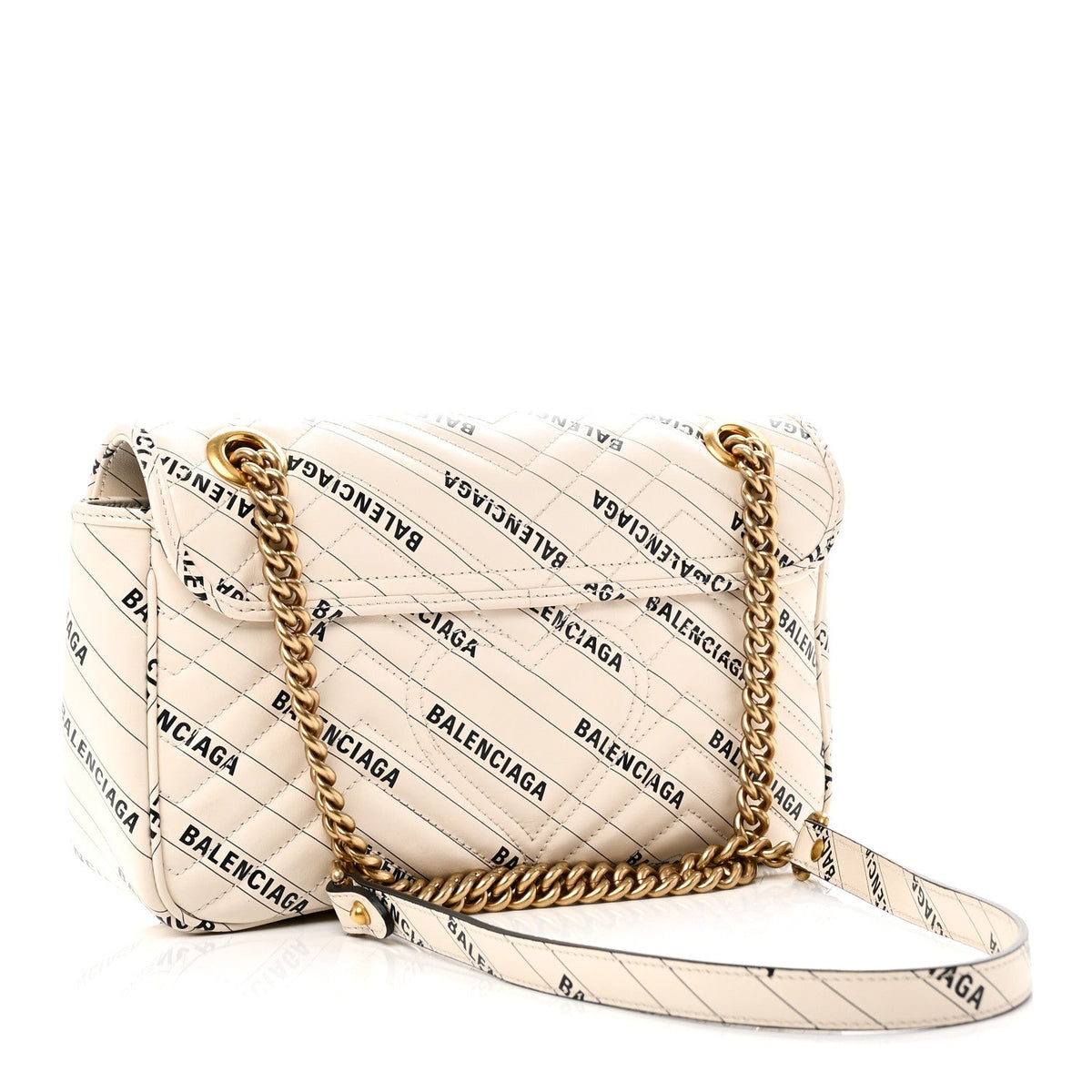 Small Calfskin Shoulder Bag - White