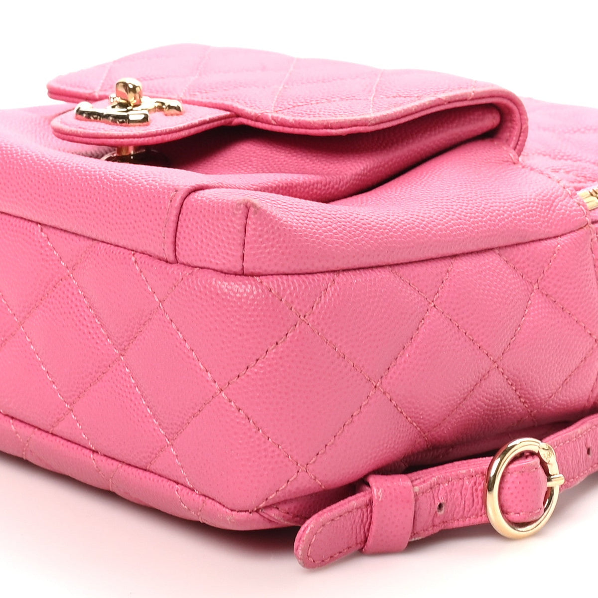 Small Quilted Caviar Backpack - Pink