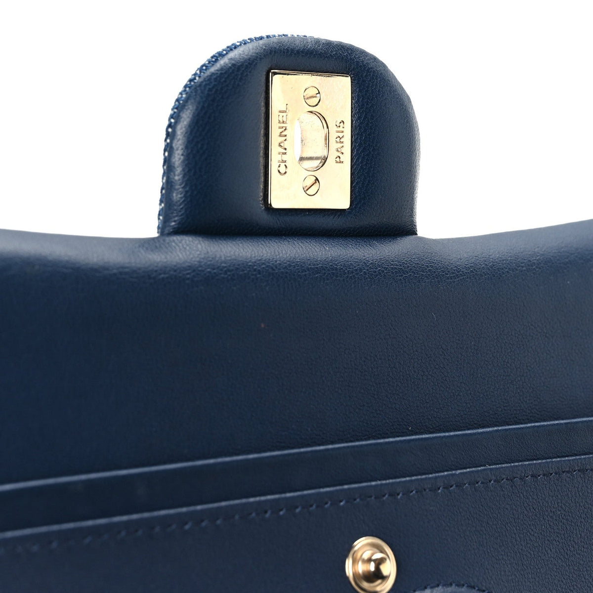 Medium Quilted Flap Shoulder Bag - Blue