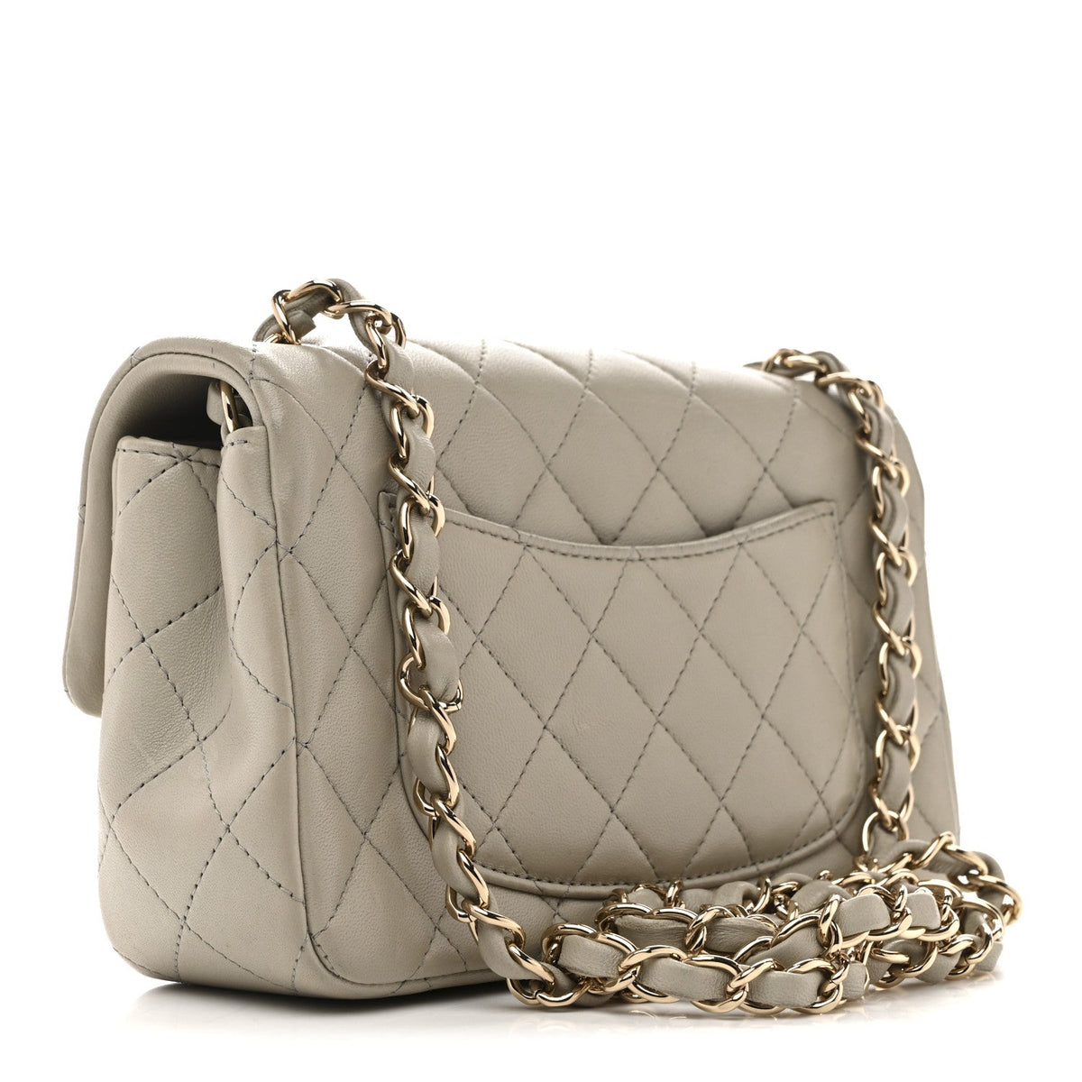 Mini Quilted Lambskin Flap Shoulder Bag - Tan