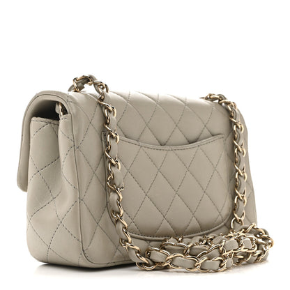 Mini Quilted Lambskin Flap Shoulder Bag - Tan