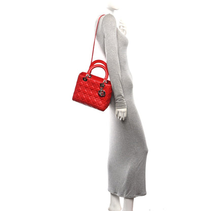 Medium Lambskin Handbag - Red