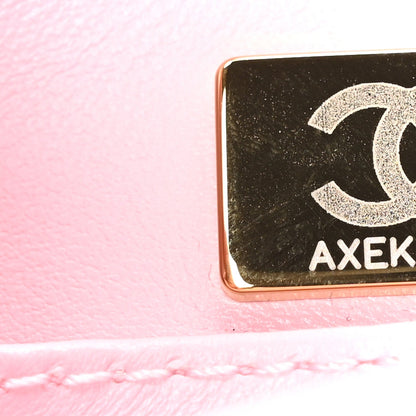Mini Quilted Lambskin Flap Shoulder Bag - Pink