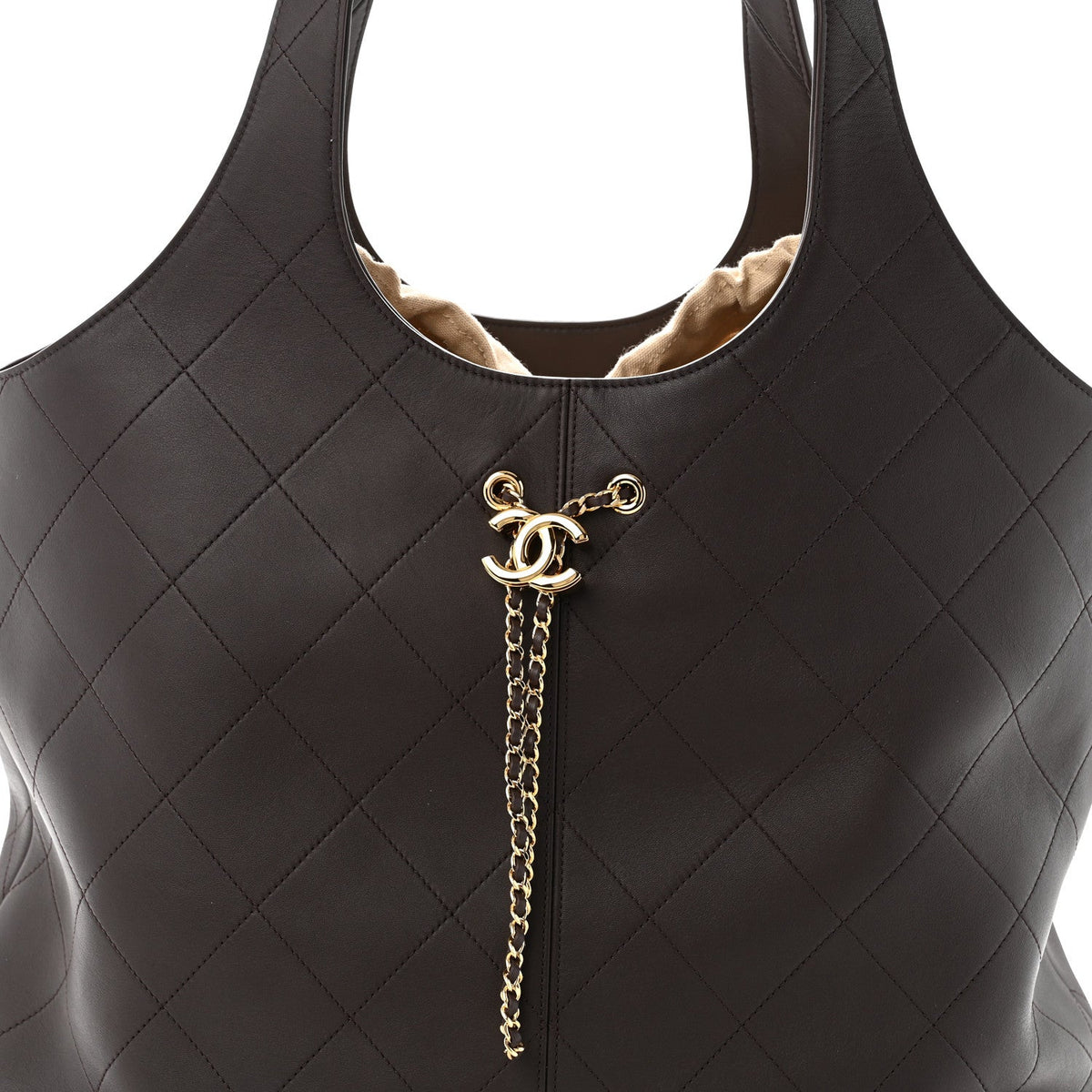 Maxi Calfskin Handbag - Brown