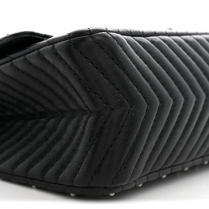Quilted Sheepskin Flap Shoulder Bag - Black