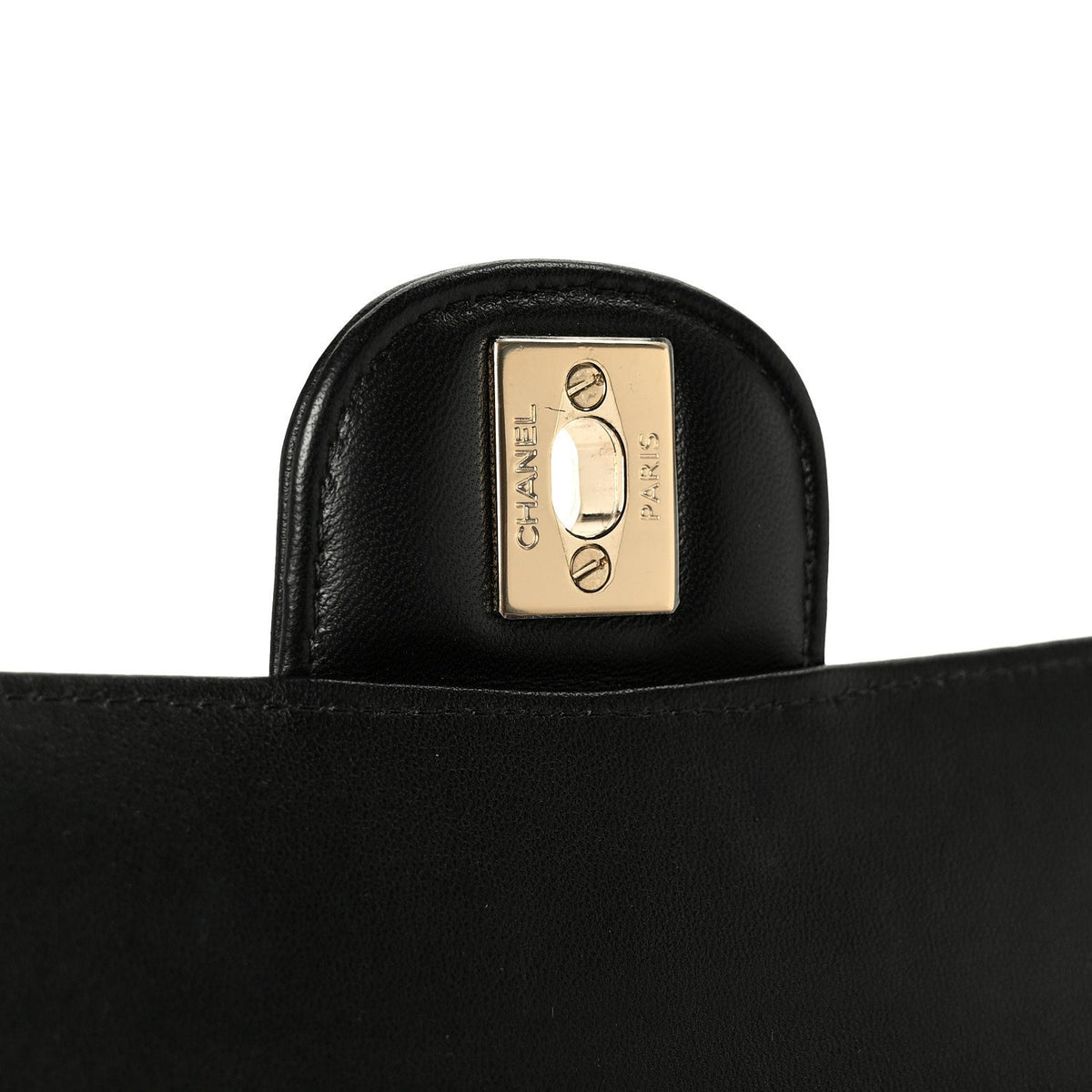 Medium Quilted Lambskin Flap Shoulder Bag - Black