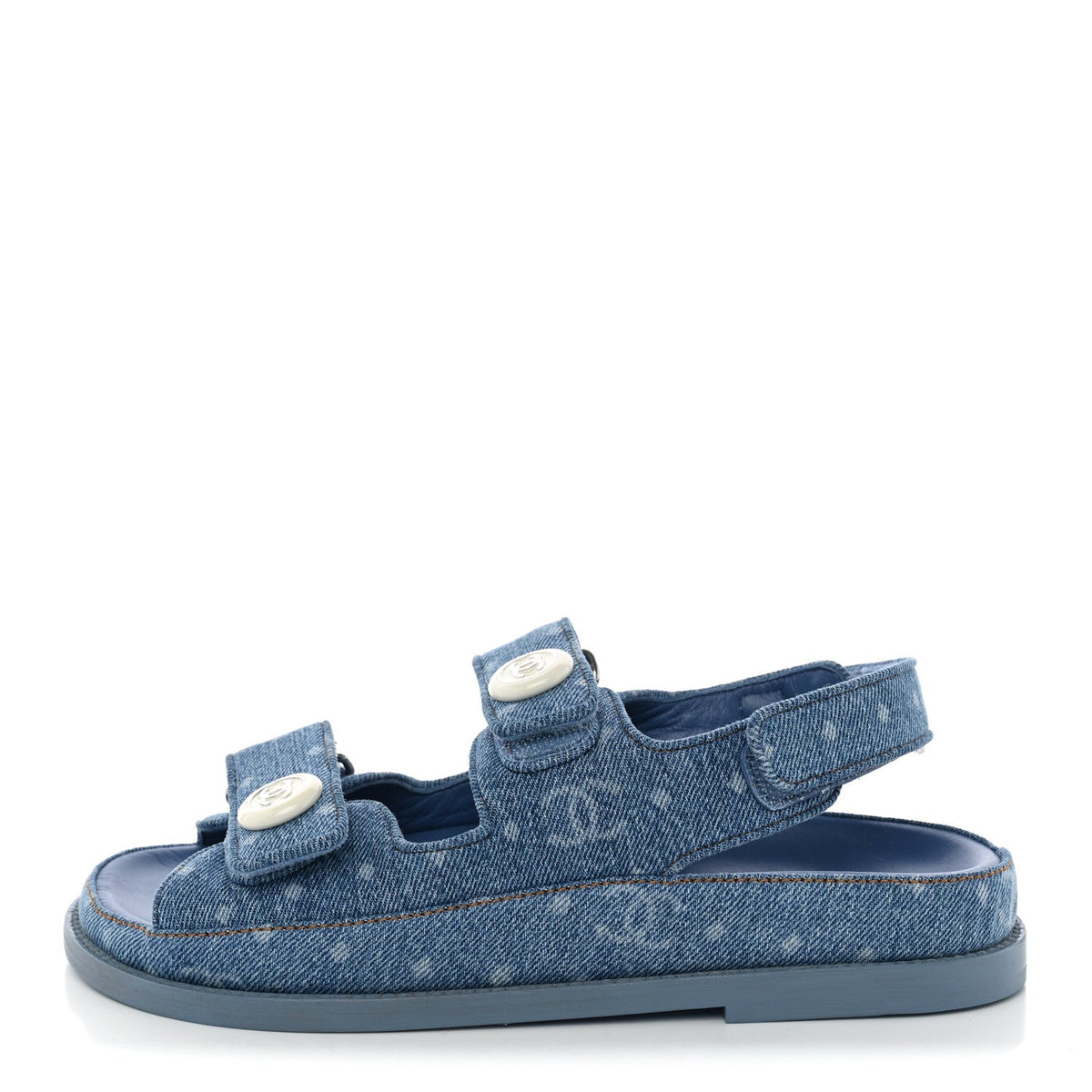 Printed Denim CC Dad Sandals Light Blue