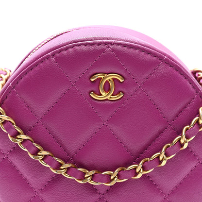 Quilted Lambskin Clutch Bag - Purple