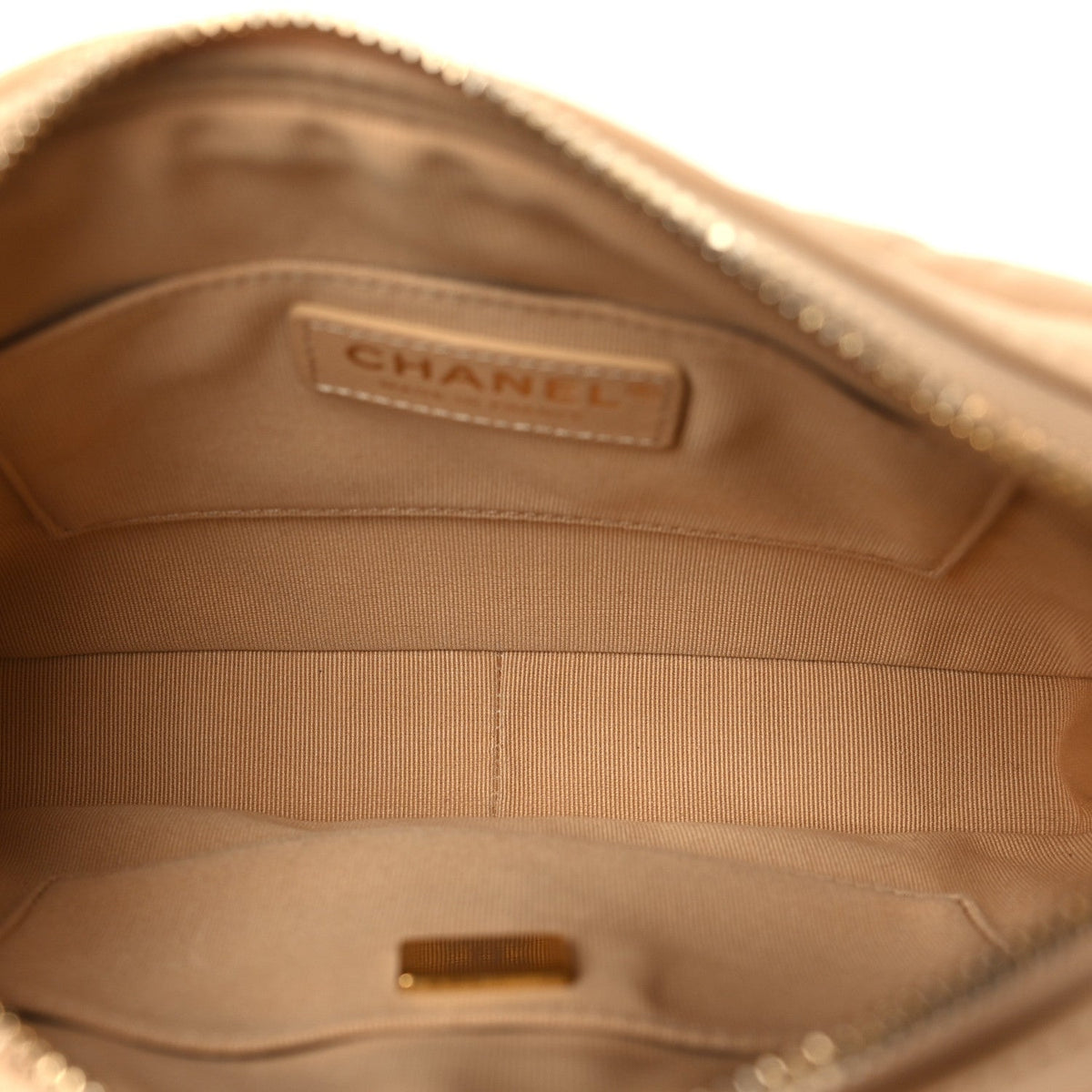 Small Quilted Calfskin Handbag - Beige