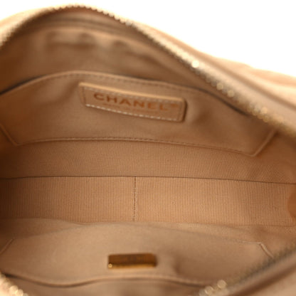 Small Quilted Calfskin Handbag - Beige