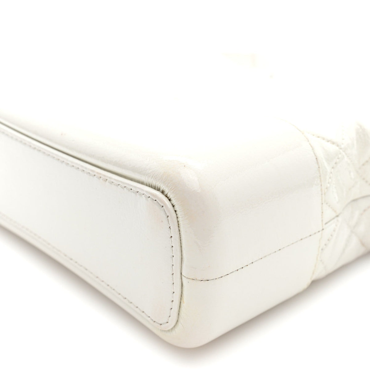 Medium Quilted Goatskin Hobo Bag - White