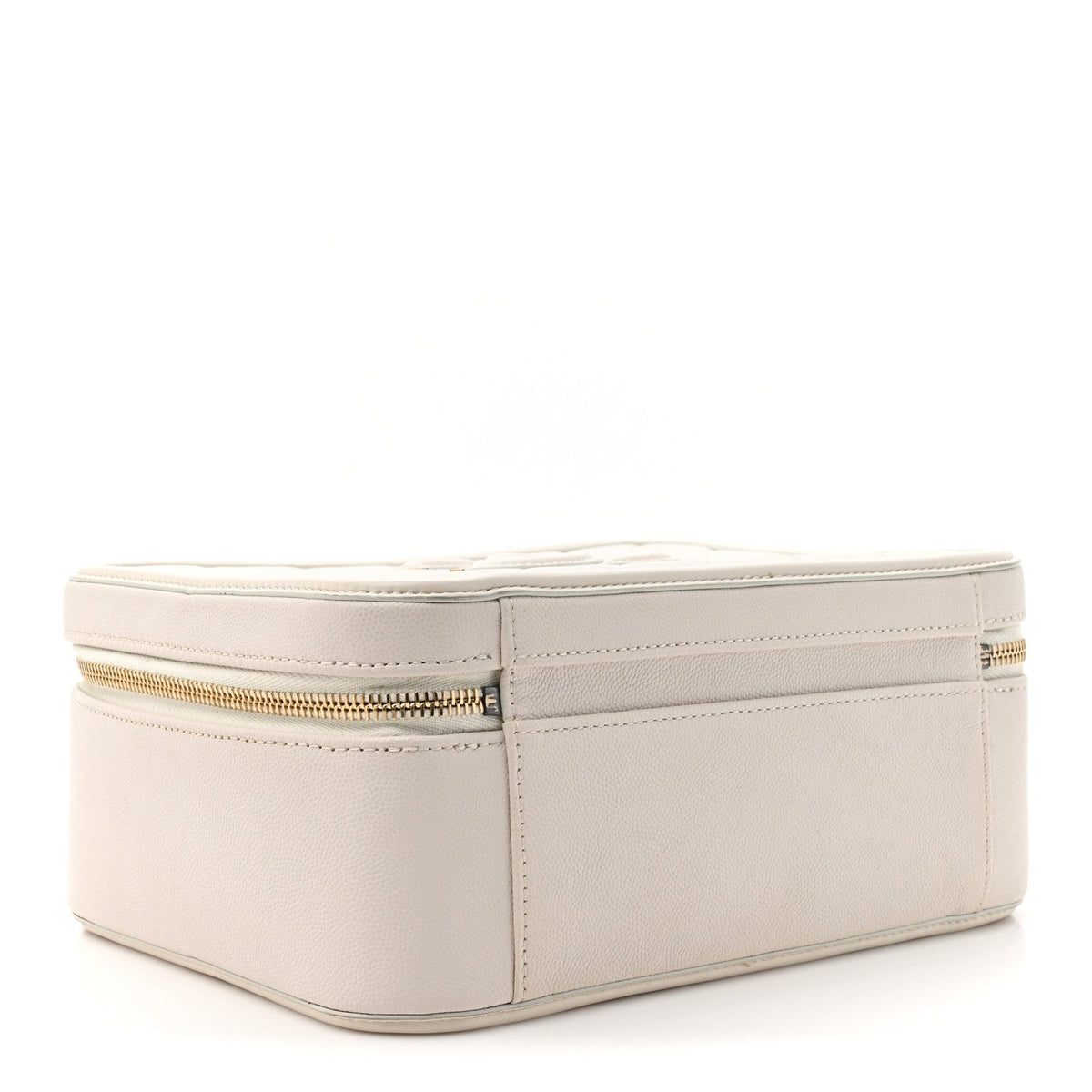Large Quilted Caviar Handbag - White