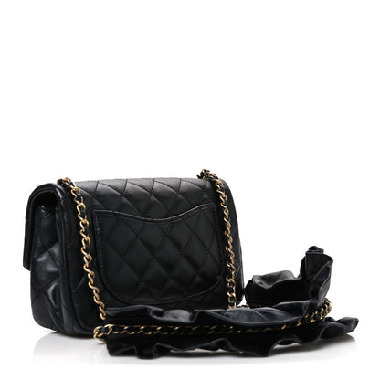 Mini Quilted Lambskin Flap Shoulder Bag - Tan