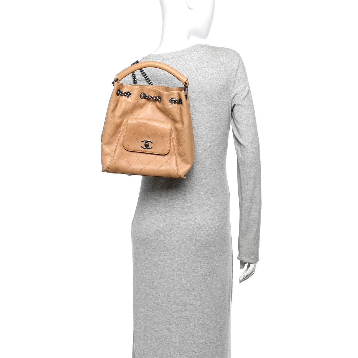 Medium Calfskin Backpack - Beige