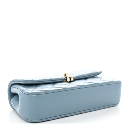 Quilted Lambskin Clutch Bag - Tan