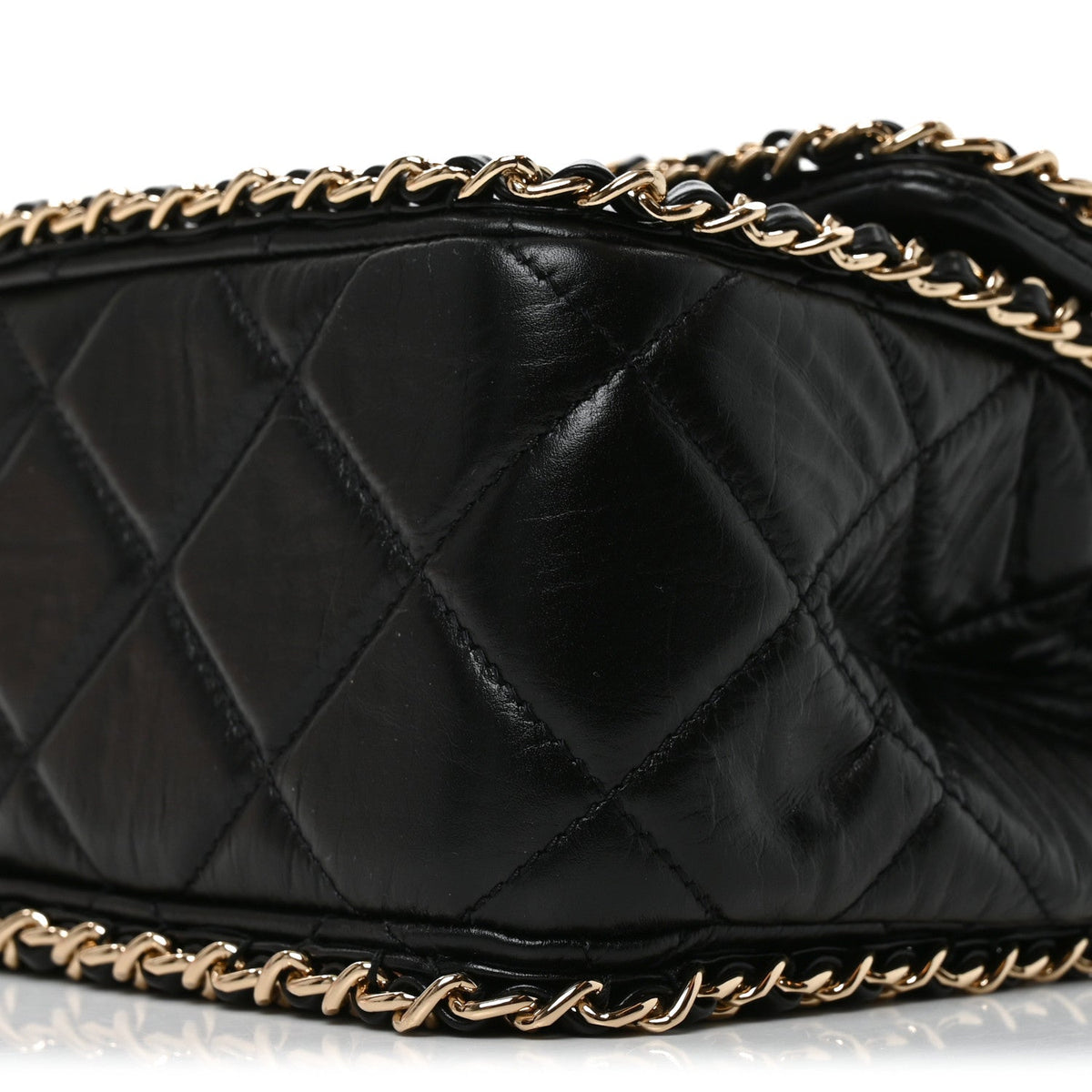 Medium Calfskin Flap Shoulder Bag - Black