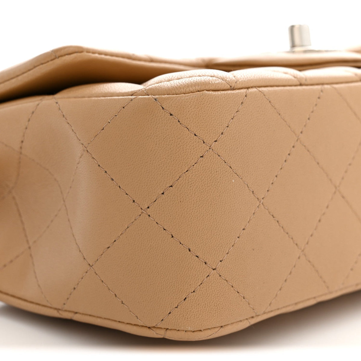 Mini Quilted Lambskin Flap Shoulder Bag - Tan