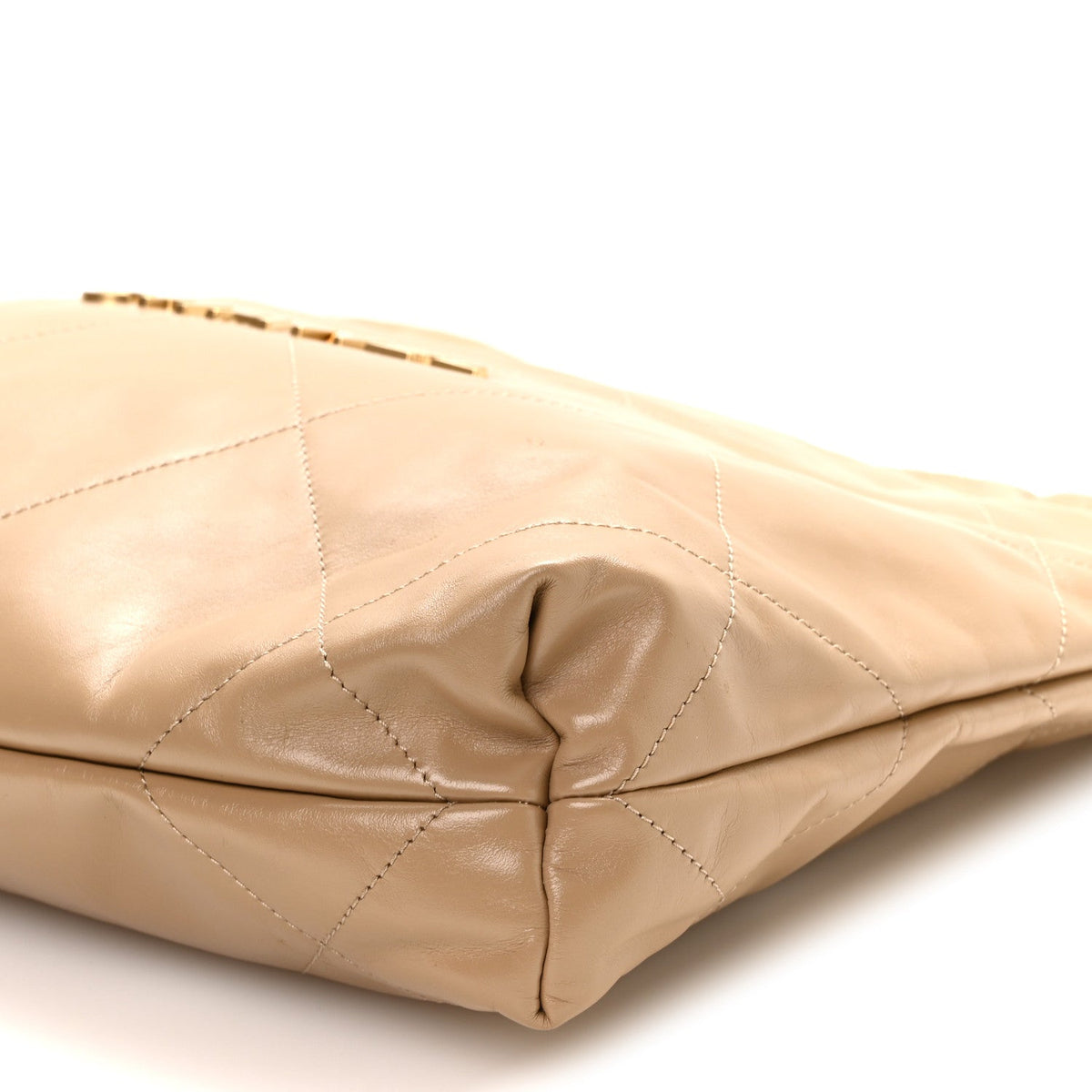 Small Quilted Calfskin Handbag - Beige