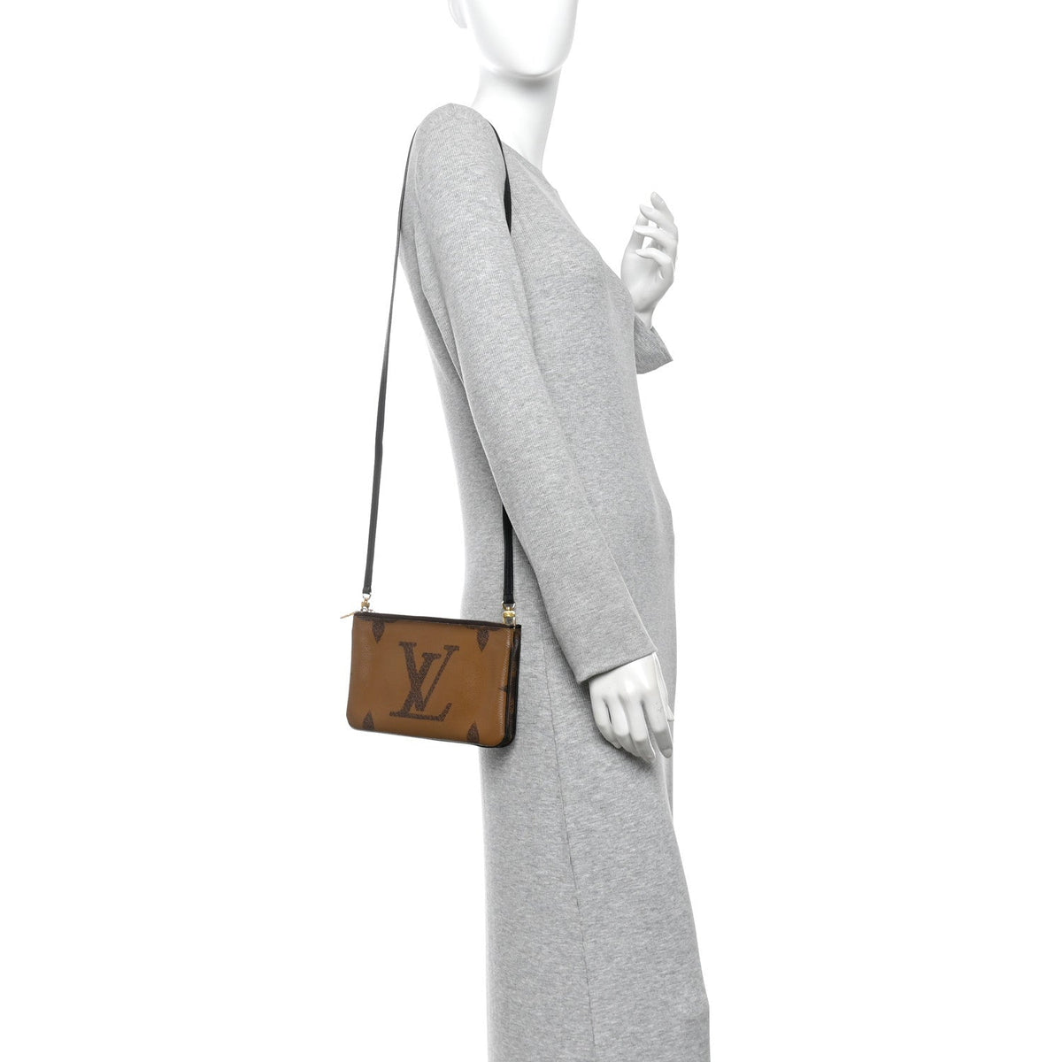 Reverse Monogram Giant Double Zip Pochet Handbag