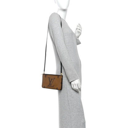 Reverse Monogram Giant Double Zip Pochet Handbag