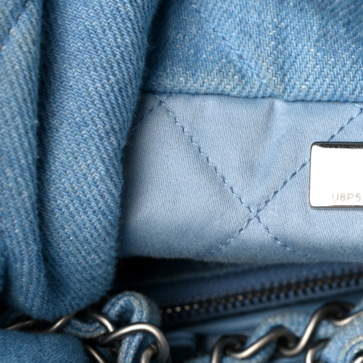 Quilted Handbag - Light Blue