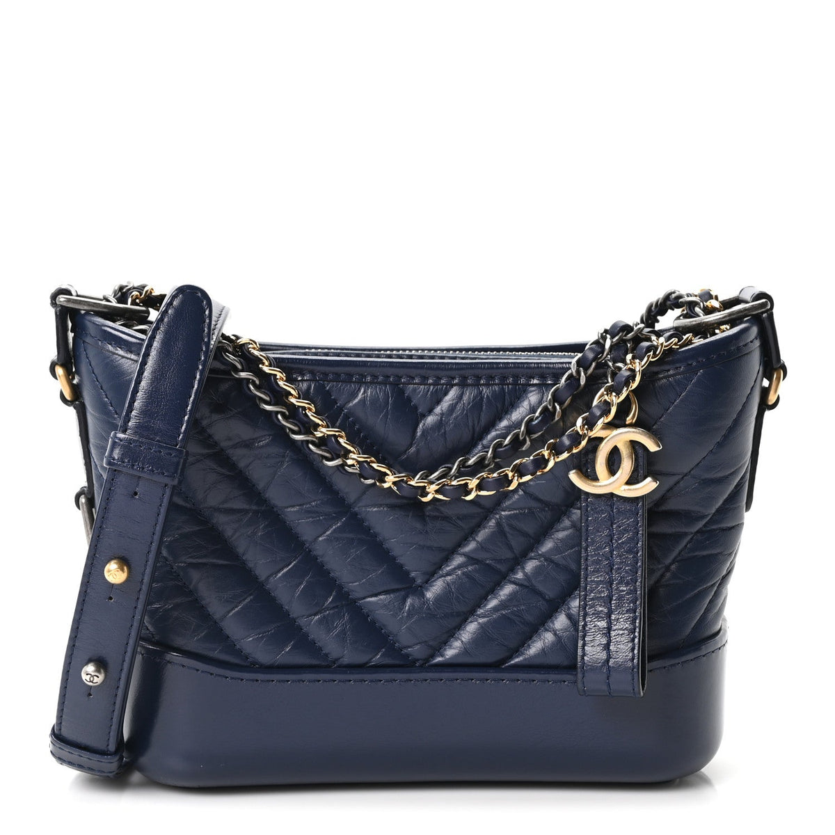 Small Quilted Calfskin Hobo Bag - Blue